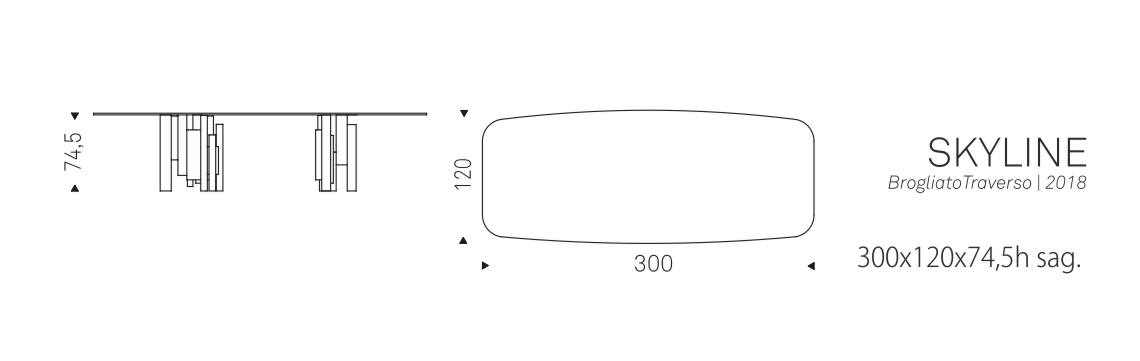 SKYLINE - 300x120x74,5h sag.
