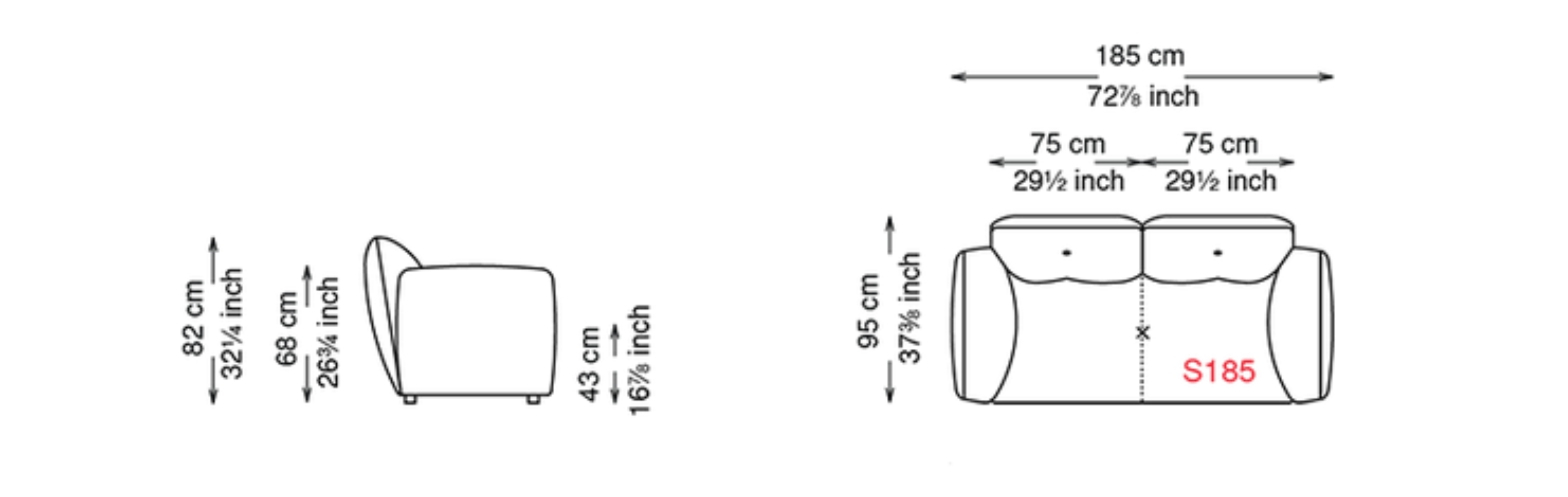 Диван Michael S185 - 185x95x82h