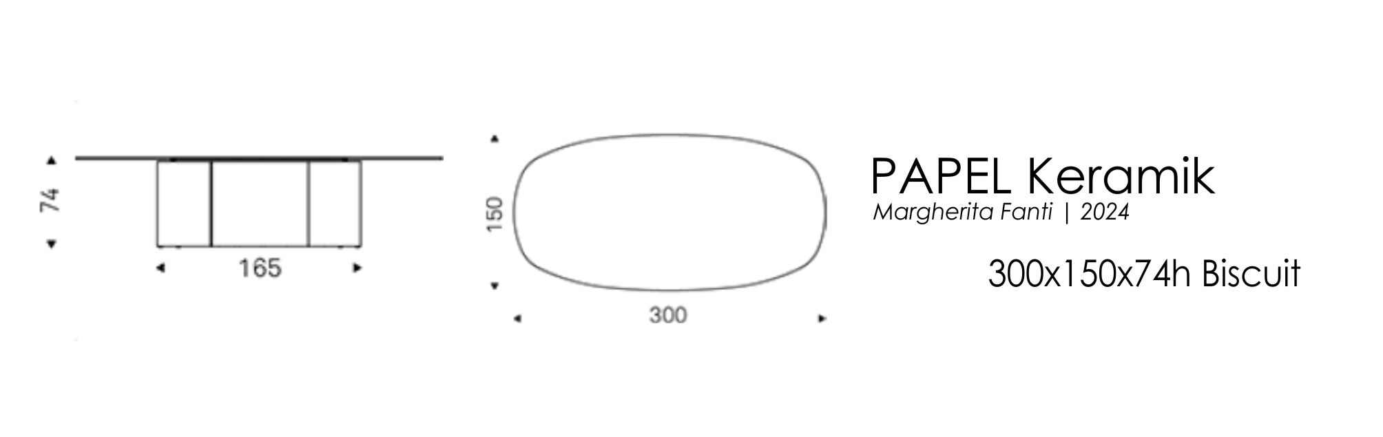 PAPEL - 300x150x74h Biscuit (керамика)