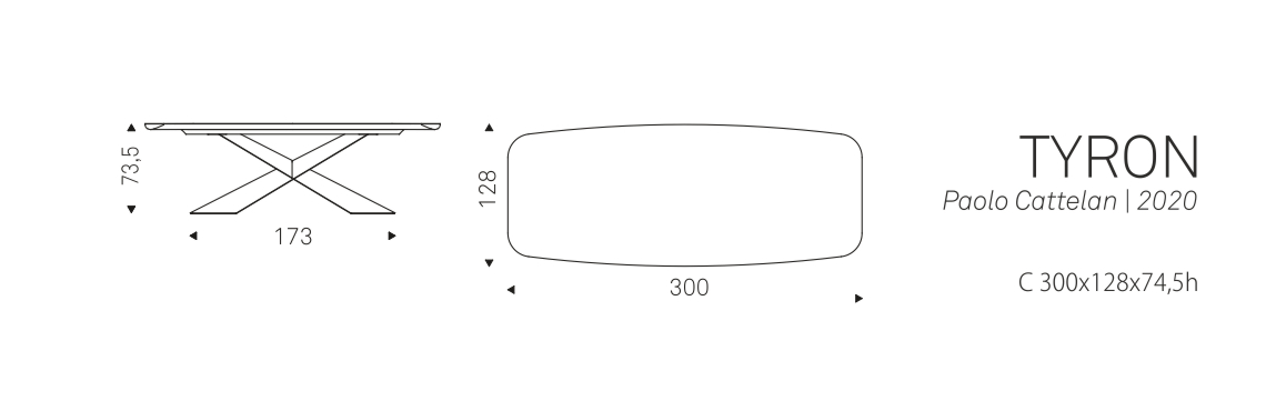 TYRON - C 300x128x74,5h