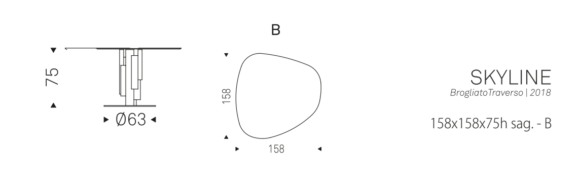 SKYLINE - 158x158x75h sag. - B