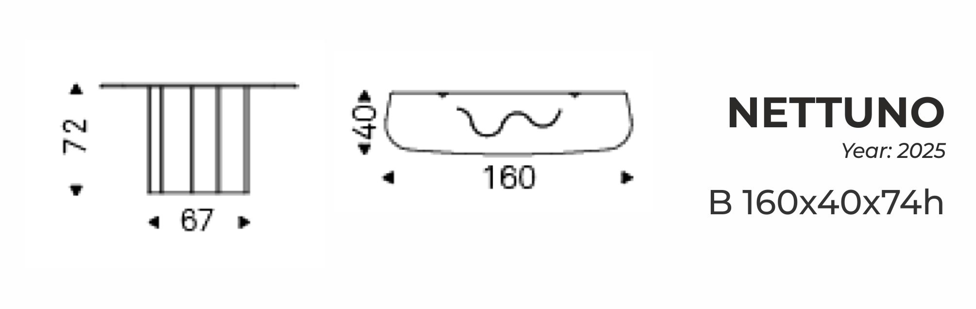 NETTUNO - B 160x40x74h