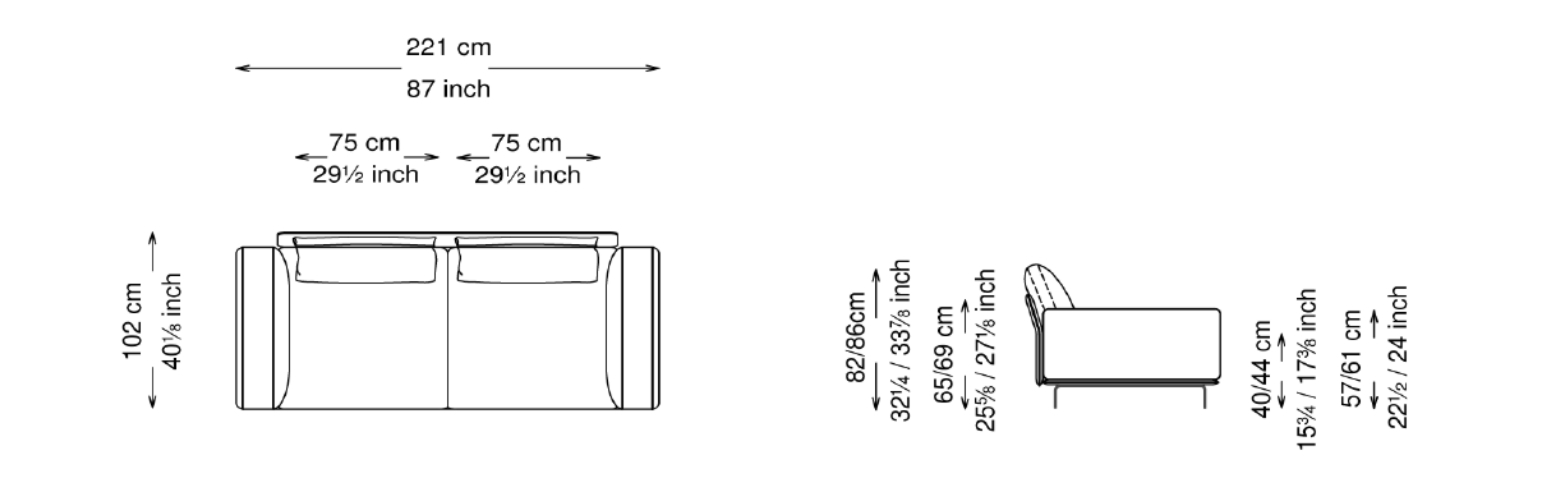 Диван Harrison S220 - 221x102x40h