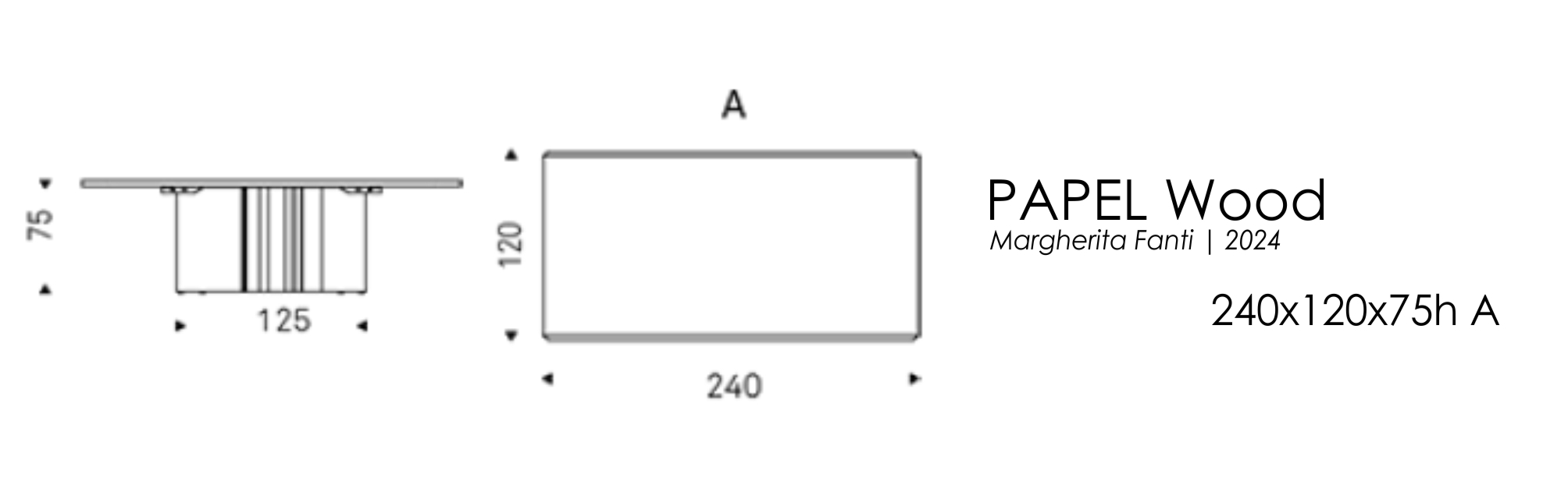 PAPEL - 240x120x75h А (шпон)