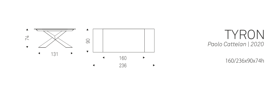 TYRON - 160/236x90x74h