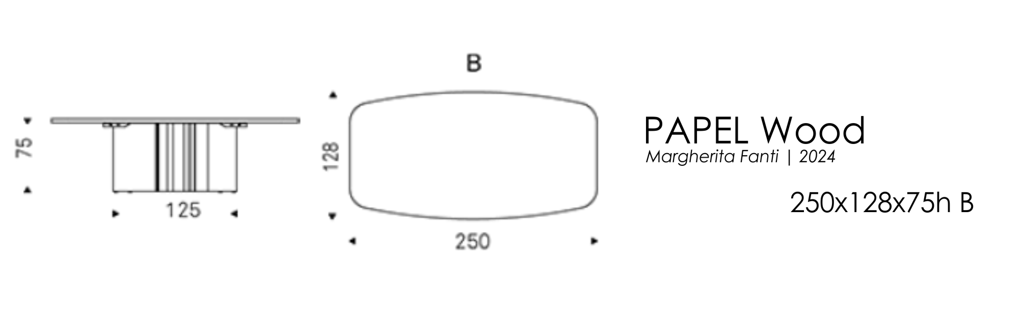 PAPEL - 250x128x75h B (шпон)