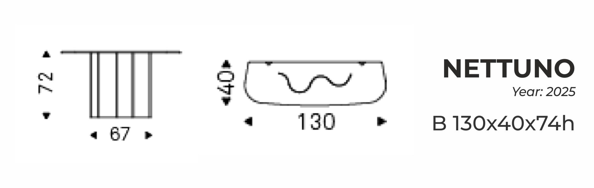 NETTUNO - B 130x40x74h