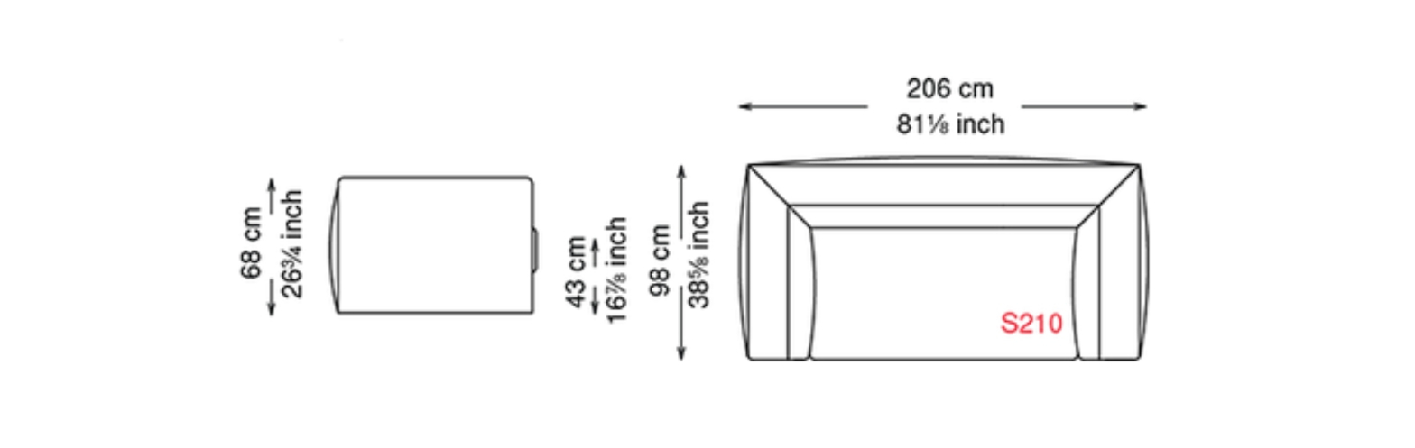 Диван Mykonos S210 - 206x98x68h